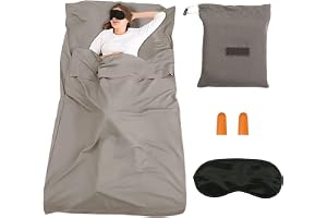 ZHYUAN Sängsäck, ultralätt sovsäck, sovsäckar för vuxna, med öronproppar och ögonmask, stugasovsäck, för backpacking, vandrarhem och stugor