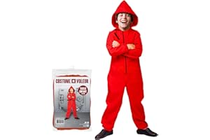 ORIGINAL CUP Kostüm Haus des Geldes | Kinder (6-10 Jahre) 140 cm | Kostüm Cosplay Haus des Geldes | Kinder | Rote Kombi mit Kapuze | Themenparty Dieb/Einbrecher | OriginalCup®