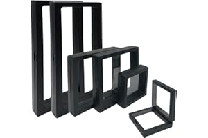 Eterspr 6 Piezas de Vitrina Flotante 3D, Organizador de Joyas Flotante para Caja de Presentación, con Soporte Inferior, para Exhibición de Joyas (Negro)