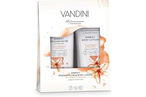VANDINI Energy Wellness Geschenkset Frauen - Beauty Set mit Body Lotion & Duschgel - Pflegeset für Damen mit Bodylotion & Pflegedusche für normale bis trockene Haut - Körperpflege Set (2x 200ml)