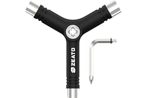 Zeato All-in-One Skate Tools Werkzeuge für Skateboards Multifunktionale Tragbar Skateboard T Tool Zubehör mit T-Type Schlüssel und L-Type Kreuzschlitz-Schlüssel Schraubenzieher Longboard Schrauben Set