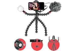 Joby GorillaPod Mobile Vlogging Kit (Smartphone Rig, Micro Wavo Mobile, Mini LED Beamo) Flexibles Stativ, Telefonhalterung, Mikrofon, Licht, Recorder/IRL/Youtuber/Content-Creator
