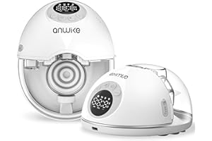 ANWIKE Sacaleches Electricos Doble - Ultra Silencioso 35dB Sacaleches Manos Libres, 12 Niveles 4 Modos con Función de Memoria de Modo, Extractor de Leche Materna Recargable con Inserto de Brida