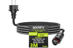 MXRPV LY01 Cavo 2/3/5/10m, LY01 per Adattatore Schuko,Cavo di Collegamento AC,LY01 a Schuko,Presa Solare PV per la Serie di Microinverter Deye (3 meter)