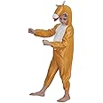 Kaku Fancy Dresses Fleece Horse Farm Animal Costume For Kids - Brown, 7-8 Years | Animal Fancy Dress For Boys & Girls