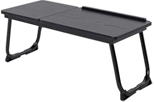 FURNITURER Laptop Desk, Laptop Bed Table with Foldable Legs, Reading Holder Notebook Stand Breakfast Bed Tray Book Holder for Sofa, Bed, Terrace, Balcony, Black