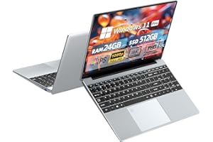 INSOLUXIA 15.6" Ordenador Portatil, 24GB RAM LPDDR4 512GB SSD Windows 11 Portátile, Laptop Celeron N5095 Processor, PC Portatil IPS 1920*1080, Mini-HDMI+USB3.0+BT4.2, Desbloqueo de Huellas Dactilares