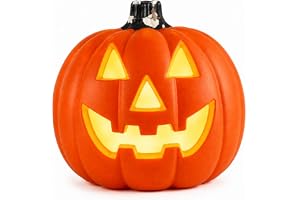 TK Gruppe Timo Klingler LED pumpa som halloweendekoration – med LED-belysning – som dekoration för fönster och vardagsrum, trädgård – läskig plastdekoration