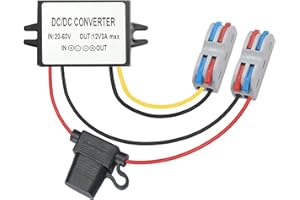 YUNKOZAND Convertidor antihipertensivo 20v - 60v a 12v 3a 36w, antihipertensivo 20-60v a 12v DC/DC, con terminales