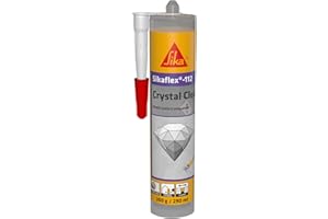 Sikaflex-112 Crystal Clear, Mastic-colle multi-usages transparent maintien immédiat intérieur et extérieur, collage, fissure et joint, 290ml