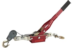 ASERELL Hand Winch 4 Tons Marine Puller Tool with 2 Hooks Portable Heavy Duty Power Cable Puller Profession Tool for Boat Trailer Caravan Puller