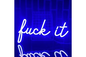 PILOYINDE Fuck it Enseigne au néon bleu LED enseigne au néon USB alimenté enseigne au néon pour chambre Restaurant Bar fête décoration murale