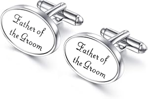 HONEY BEAR Mens Oval Wedding Cufflinks with Gift Box