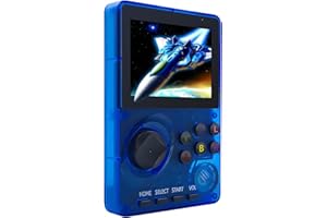 SCFRF Kids Handheld Retro Game Console Pre-loaded 100 Classic 16-Bit Games, Handheld Video Gaming Console with 2.8" Color Screen, Rechargeable Battery, Handheld Game for Boys Girls (Transparent Blue)