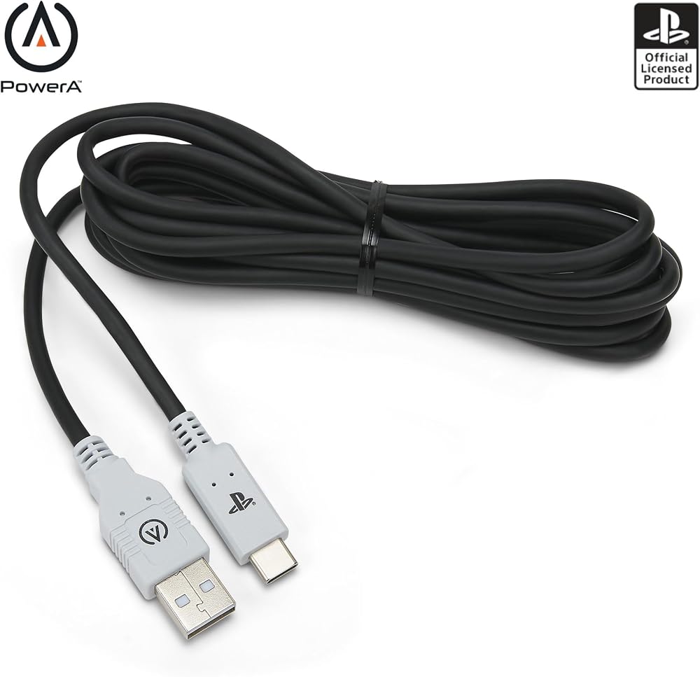 PowerA PlayStation 5 için PowerA USB-C Kablosu, Siyah/Beyaz