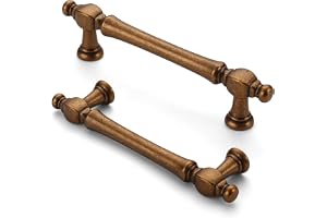 FURNIWARE 10 stycken antika skåphandtag, antikviteter mässing möbelhandtag 96 mm borrhålsavstånd lådhandtag, lådhandtag för d