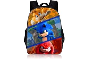 ZEYOU Sonic Kids School Bag,Kids Backpacks,Sonic the Hedgehog Children Backpack, Large Capacity Kids Backpack, Student Schoolbag,3D Printed Children's,Anime Bag,Kids Boys Girls School Bag