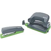 Leitz 5507 Retro Chic Zımba ve Delge&ccedil; Set - Gri-Yeşil