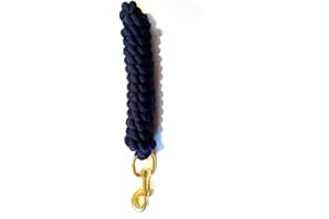 NATURE CHILD Horse/Pony Cotton Lead Rope with Brass Clip 1.8m (Navy)