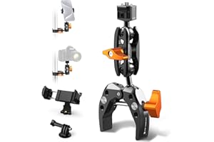 K&F CONCEPT Braccio Magico con Super Clamp, Super morsetto con braccio a sfera a 360°, supporto per Fotocamera, Smartphone, Action Camera, Flash, DSLR, Stabilizzator- MS13