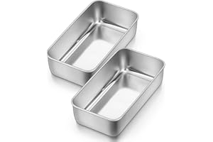 HaWare 2lb Loaf Tin for Baking, Stainless Steel Bread Tins Loaf Pans for Banana Bread/Cake/Loaves/Lasagna, 23.5 x 12.5 x 6.5cm, Healthy & Durable, Oven & Dishwasher Safe - Set of 2