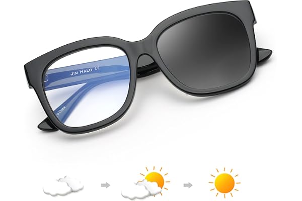 JIM HALO Lunettes anti-lumière Bleue pour Femme Lunettes d'ordinateur Carrées Surdimensionnées Métal CP Temples