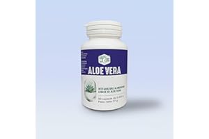 NAT LIFE Aloe Vera 100% naturale, detox integrale, sgonfia pancia, transito regolare, adatto ai vegani, trattamento per due mesi, 60 CAPSULE