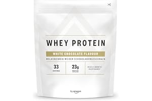 Marca Amazon - Amfit Nutrition Proteína de Suero Lácteo, Sabor Chocolate Blanco, 1 kg (Paquete de 1)