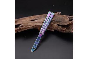 ATWG Butterfly Knife, Balisong Training Knife, Blunt Blade Tool for Beginner Practicing Flipping Tricks, with Storage Bag and Toolkits