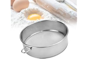 TANCUDER Tamices de Harina de 25cm Colador de Harina Fina Tamiz de Reposteria Tamices de Malla de Acero Inoxidable 304 Tamizador de Harina Manual Tamiz para Hornear de Malla Fina Redondo