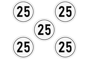 QTTRPCU 5 Stück 25 Kmh Schild, 25 Kmh Aufkleber, Rund Auto Geschwindigkeit Aufkleber für Anhänger, LKW, Bus, Landmaschine, Ø 20 cm