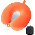 WENGX Travel Pillow Neck Pillow Memory Foam Travel Pillows Head Support Cushion for Airplane Train Car Office Travel Essential Flight Pillows for a Long Hauls Sleeping Rest (Orange)