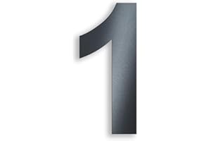‎METZLER Metzler Hausnummer aus massivem Stahl in Anthrazit - RAL 7016 Anthrazitgrau Feinstruktur Pulverbeschichtet - Schrift Arial - Höhe 20 cm - Ziffer 1