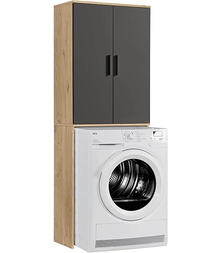 AKORD Hangende wasmachinekast, bovenbouwkast, badkamerkast, commode