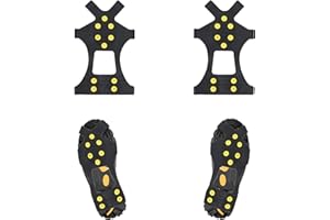 PTBWS 2 pcs Crampons antidérapants,Glace Traction Antidérapant, Inoxydable Crampons,Crampon à Neige Antidérapant,Glace Traction Crampons Antidérapant,pour Hiver Randonnée Pêche Marche (Unisexe).