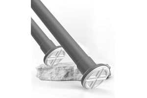 HOFACTORY MEISENBERG Bastone a Pressione per Tenda 310-360cm, Grigio, Ø 32 mm, Aste per Tende Senza Forare per Finestre, Doccia, Terrazza e Parete Divisoria