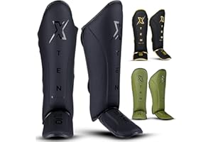 XTEN SPORTS X TEN Sports Premium Martial Arts Shin Guards - muay thai shin guards to enhance performance kickboxing shin guards flawless MMA Shin Guards Lightweight muay thai shin pads for any intense training