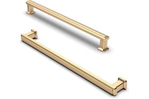 Furniware 10 Pack Champagne Bronze Cabinet Handles, Drawer Pulls 192mm(7.6 Inch) Hole Center, Hardware Modern Kitchen Cabinet Door Handles, Gold Brass for Kitchen, Bathroom, Wardrobe Cabinets Cupboard