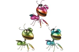 Yeking - Decorazione da parete in metallo per giardino, casa, soggiorno, camera da letto, patio, tavolo da pranzo, prato, 3 pezzi