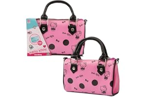 Hello Kitty Giochi Preziosi Borsetta Fashion con Carta di Credito Giocattolo, Colore Lilla, Icone e Nome Stampate, Maniglie Nere, Adatto per Bambini dai 3 Anni