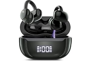 DUCOCUB Open Ear Kopfhörer Bluetooth 5.4, Clip On Kopfhörer mit Innovatives Clip-Design, 48Std Spielzeit ohrhörer bluetooth mit DNN Geräuschunterdrückung, Sicherer Halt, Intensiver Klang, IPX7 Wasserdicht