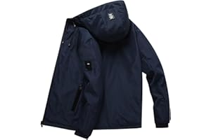 POIUIYQA Giacca Jacket Uomo Softshell Impermeabile Antivento con Cappuccio Giacca Calda Giubbotto Uomo Trekking Casual