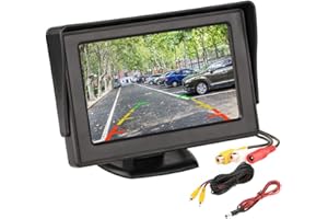POLARLANDER Schermo mini RCA da 4,3 pollici Digital TFT LCD 800 * 480 Parcheggio nel cruscotto Sistema di assistenza al parcheggio Schermo 2 RCA per auto