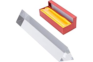 YHSWIN Prisma Dreieck, Optisches Glas Prisma Kristall Dreiecksprisma Fotografie für Physikalisches Experiment Regenbogeneffekt, Länge 150mm mit Aufbewahrungsbox