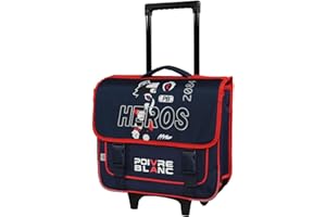 Bagtrotter Cartable à roulettes 38cm Primaire Poivre Blanc Loup Bleu Marine