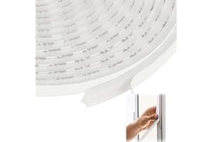 YNKKVRE Draft Excluder for Doors,Draft Excluder for Windows, 5Meters(L) x 9mm(W) x 9mm(T) Self-Adhesive Brush Seal Strip, for Door Sealing Strip, Window Insulation Tape(White)