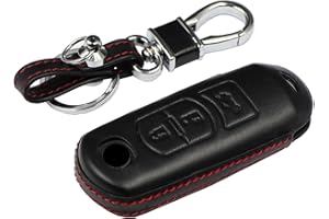 M.JVisun Véritable Cuir Clef Coques de Clés Porte-clés pour Mazda 2 3 Axela 5 6 Atenza 8 CX-3 CX-4 CX-5 CX-7 CX-9 MX-5 Miata pour Toyota Yaris pour Scion iA Intelligent Clé de Voiture - Cuir - Noir