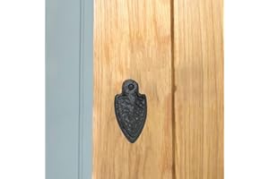 I IRONMONGERY SOLUTIONS Ironmongery Solutions® Black Cast Iron Escutcheon Plates Keyhole Cover Key Hole Door Lock Accessories (Covered Escutcheon)