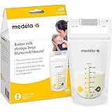 Medela Set of 180 ml Breast Milk Storage Bags - Pack of 50 BPA-free breast milk collection pouches with double zip, quick fre