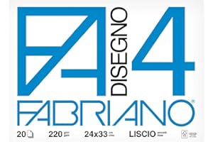 Honsell 05200597 - Fabriano Disegno 4, elfenbeinfarbenes Zeichenpapier, 24 x 33 cm, 220 g/m², 40 Blatt, hochwertig geleimt, sehr radierfest, mit Logo Prägung